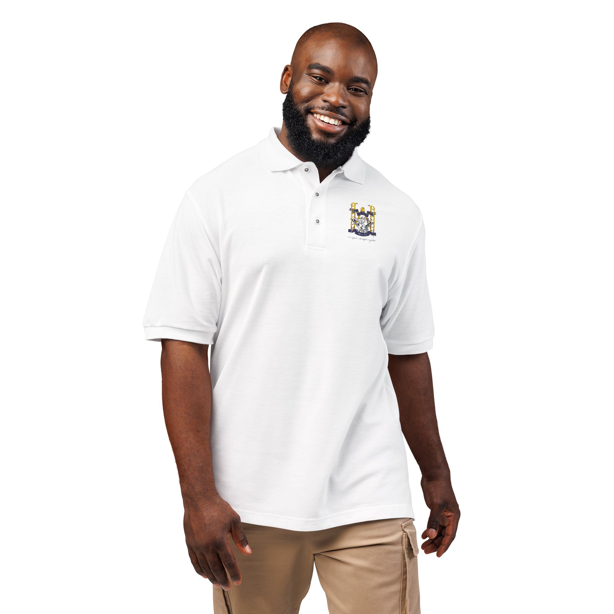 Ingham Clark Polo Shirt — Classic White Club Polo - Image 4