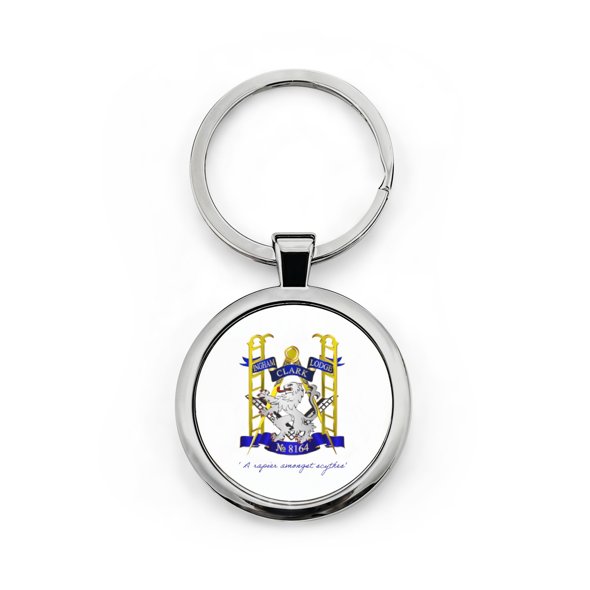 Ingham Clark Stainless Steel Round Keychain