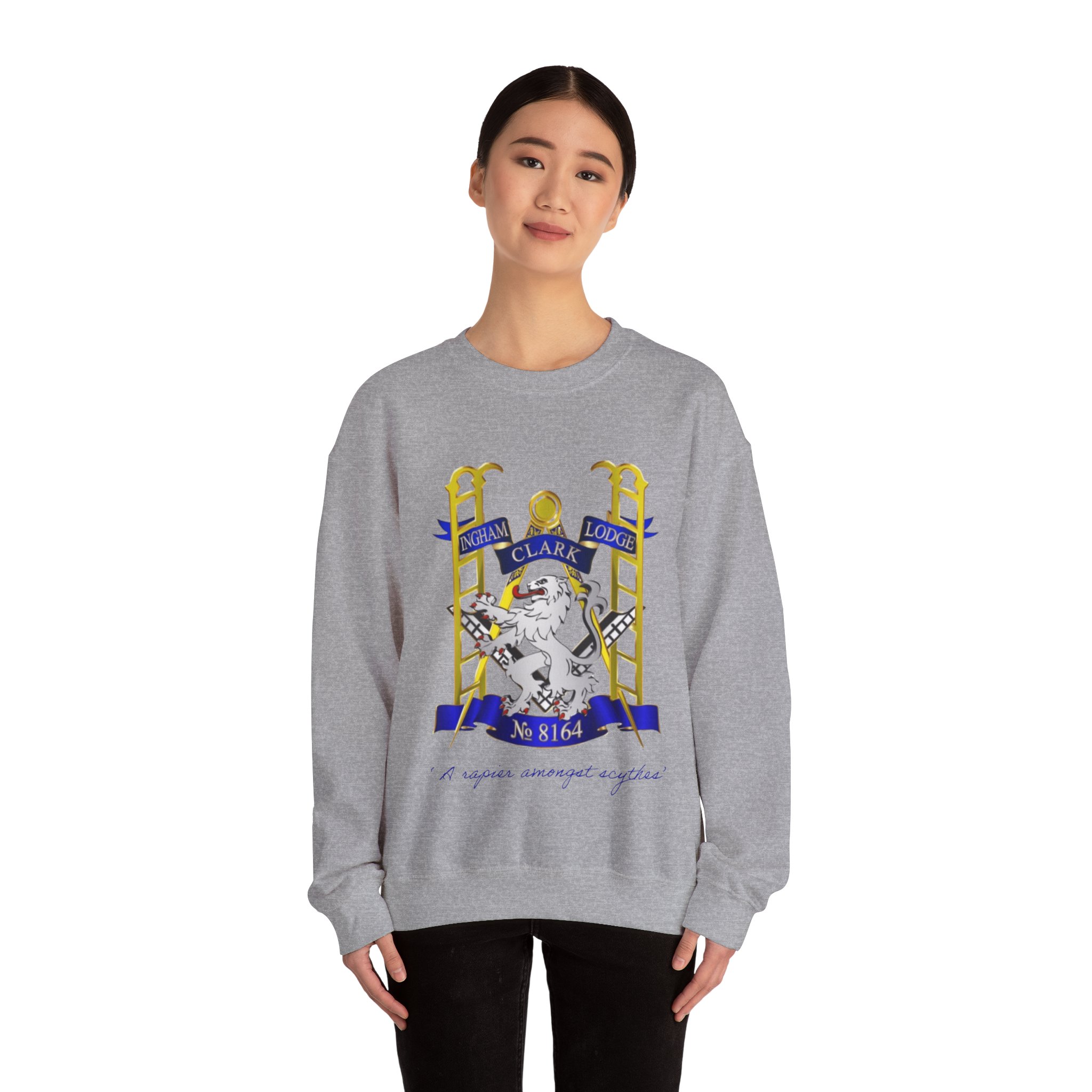 Sweatshirt — "No. 8164" Ingham Clark Lodge Crest Crewneck - Image 8