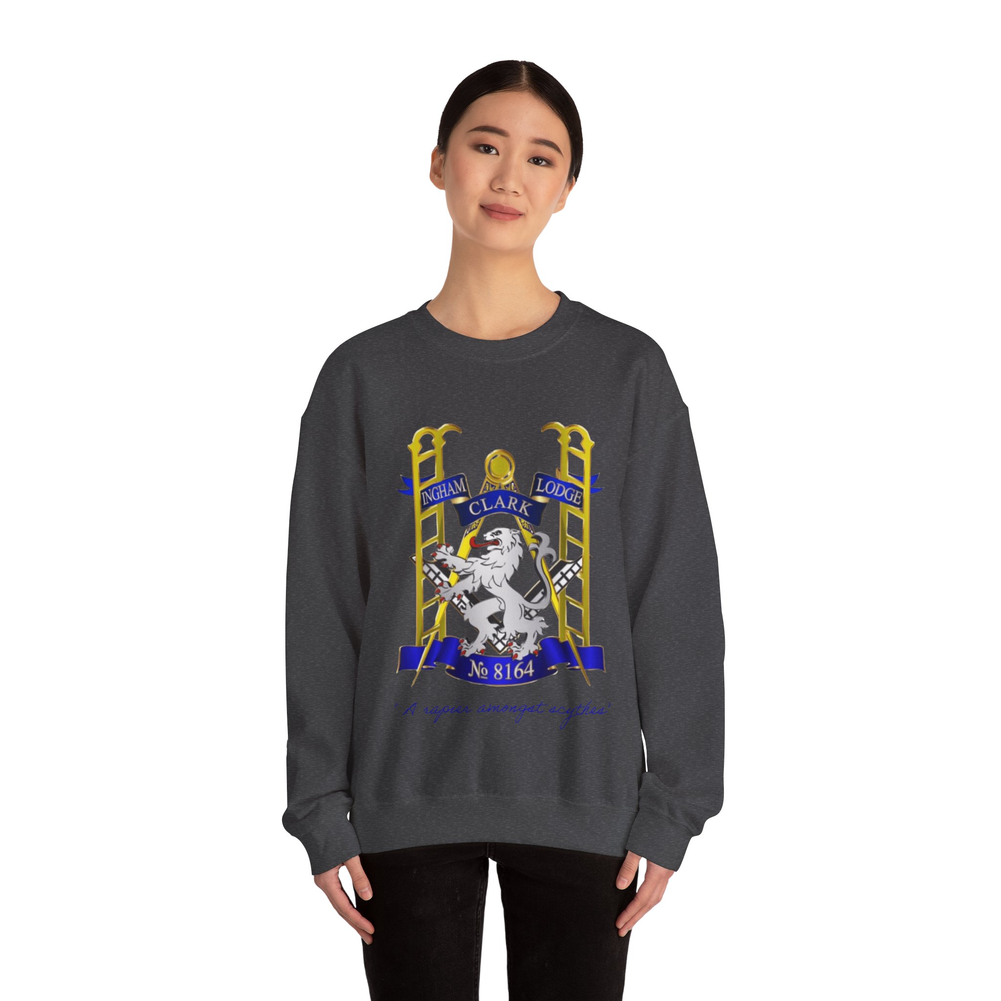 Sweatshirt — "No. 8164" Ingham Clark Lodge Crest Crewneck - Image 12