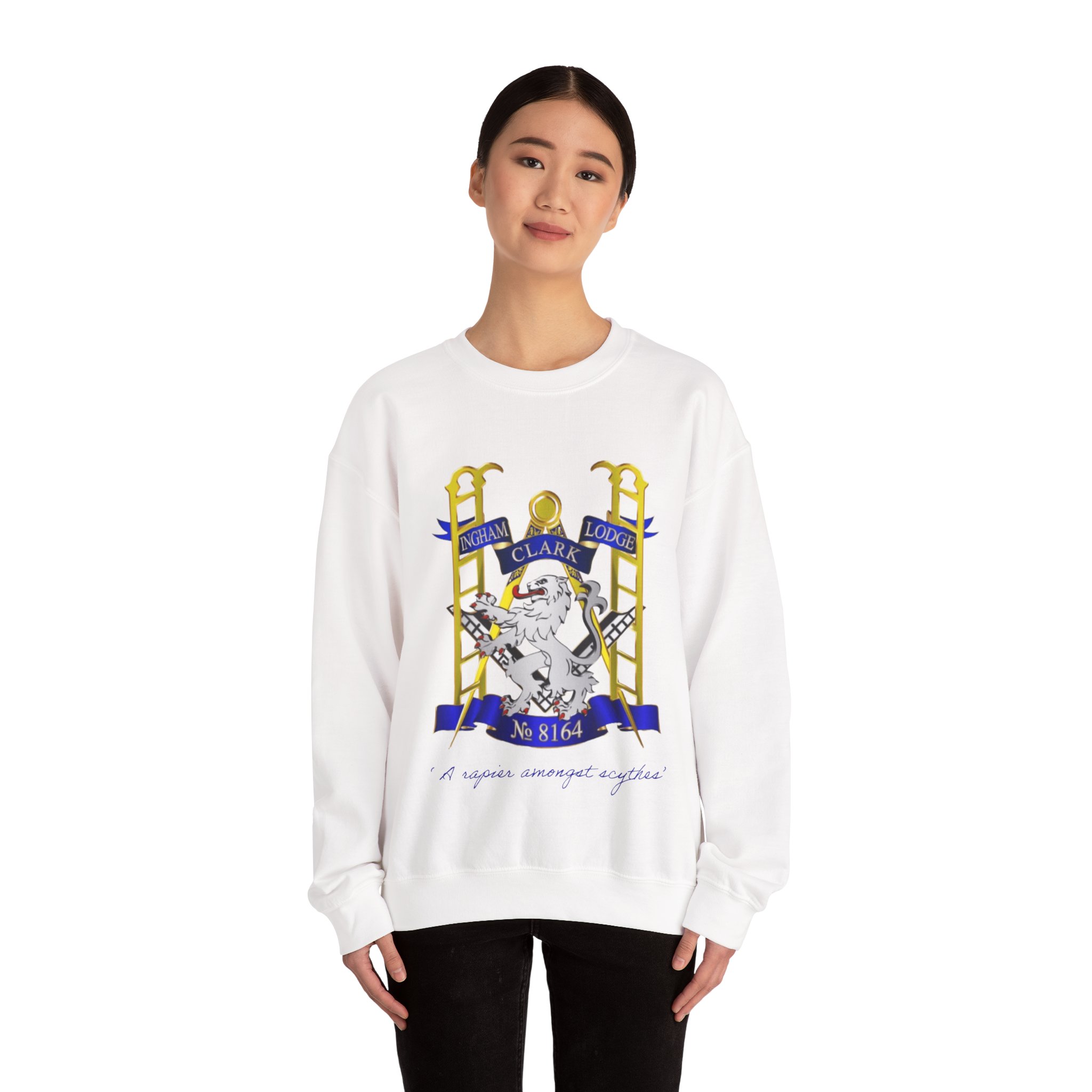 Sweatshirt — "No. 8164" Ingham Clark Lodge Crest Crewneck - Image 4